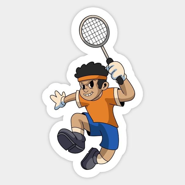 Funny Badminton Boy Sticker by milatees